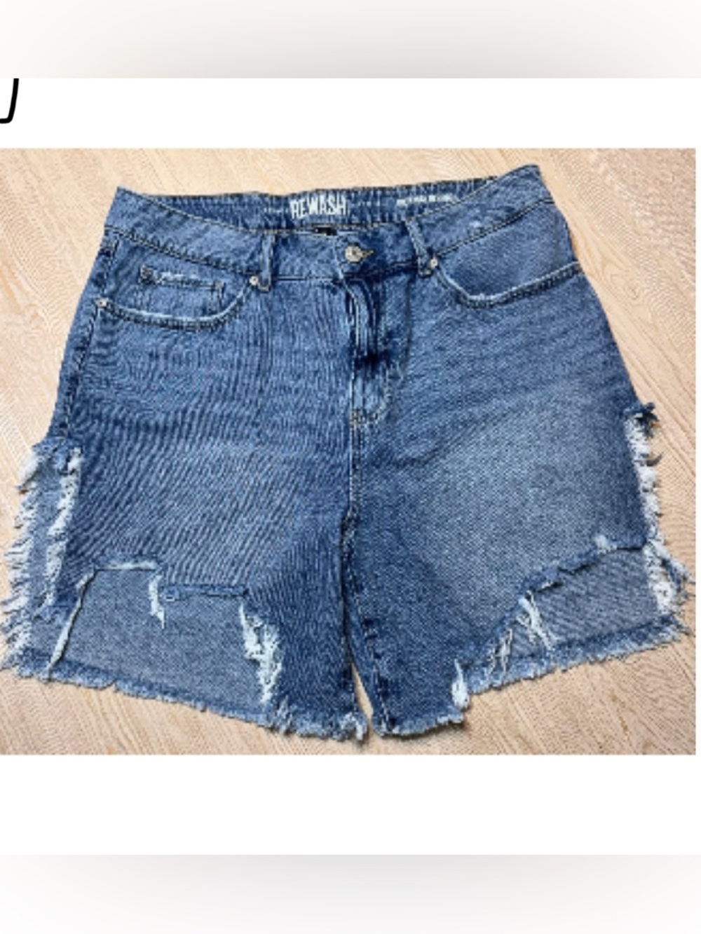 Rewash Faded Blue Distressed Denim Cutoff Shorts